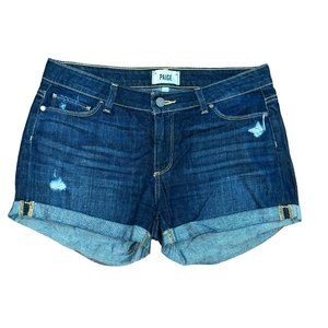 PAIGE Jimmy Jimmy Short Denim Jean 3" Cut off‎ Cuffed Shorts Size 28